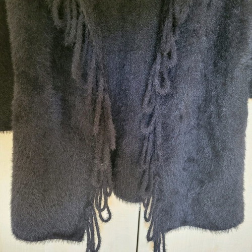 Fuzzy black cardigan like new, one size