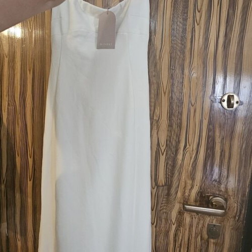 Meshki Midi Halter Dress New With Tags, White Beige, Size S