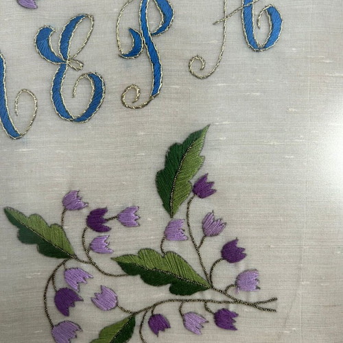 Vintage embroidered towel rack frame
