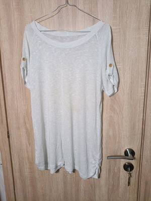 Tunic semi-transparent milky blouse like new, size XL