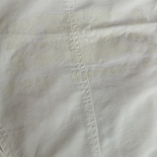 Biston white denim jacket medium with back print like new