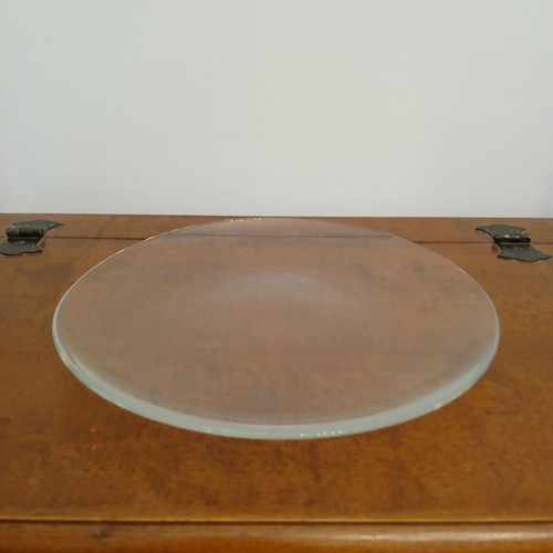 Glass serving platter used, 30 cm diameter, 2.5 cm height