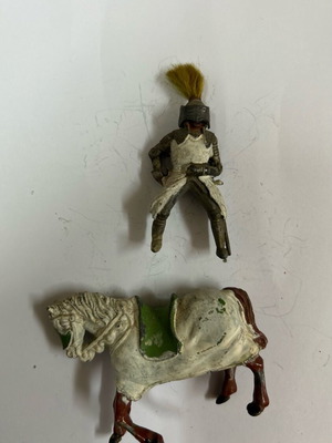 Vintage Medieval Knight Mounted Cavalry μεταχειρισμένα μεταλλικά στρατιωτάκια σε καλή κατάσταση