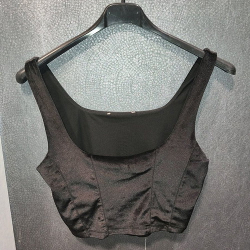 Velvet crop top Stradivarius like new, size medium, black