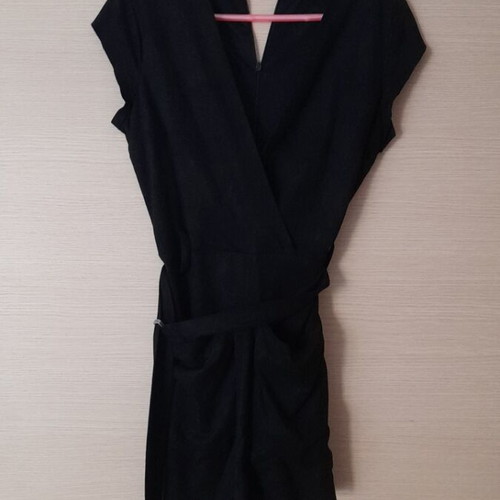 Zara black one-piece romper like new, suede texture, zipper and belt
