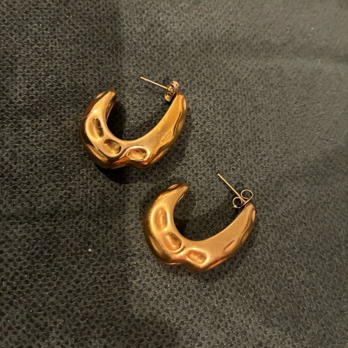 Steel hoop earrings new with impressive shape