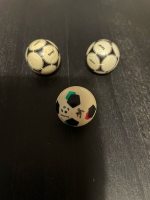 Subboteo balls used, set of 3 with 2 Adidas and 1 Italy 90