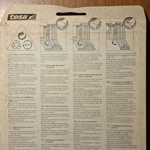 Tesa Aerostop Door Seal Foam Tape Pack of 3 Used