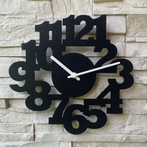 Custom wall clock black matte new, 3D printed design
