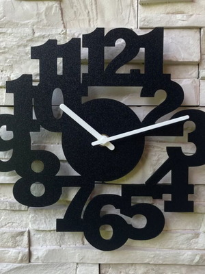 Custom wall clock black matte new, 3D printed design