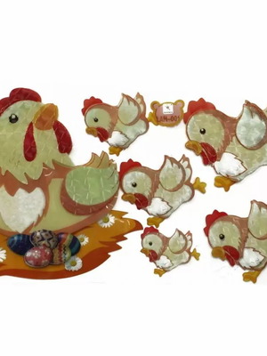 Αυτοκόλλητα 3D γίγας 60x30cm κοτοπουλάκια νέα