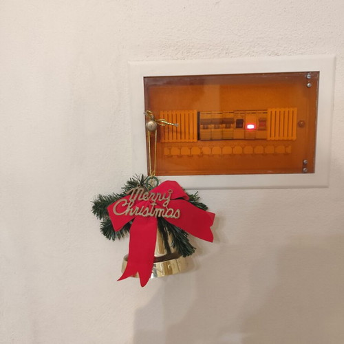 Christmas bell used, 11 cm height, 10 cm diameter