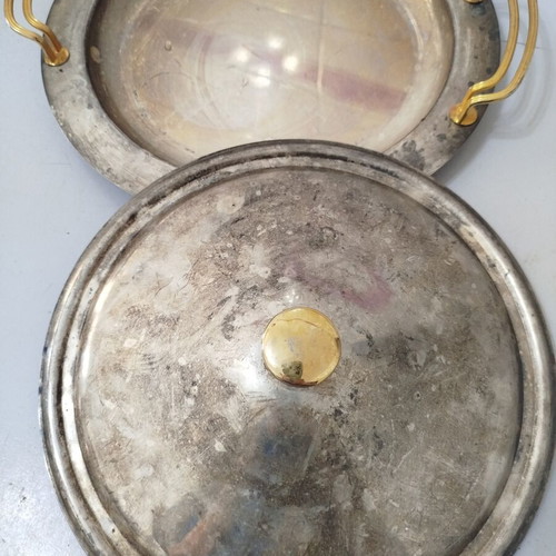 Silver-plated covered tray used