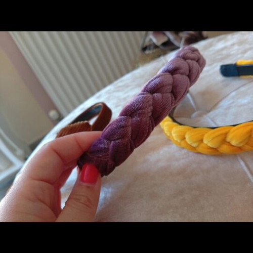 Headbands new, purple and yellow, set of 4