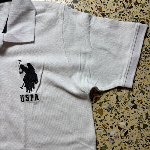 US Polo Assn Vintage White Polo Tee Size Large Like New