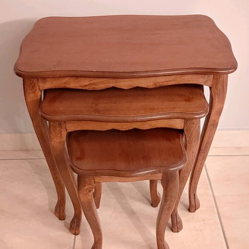 Wooden side tables like new, set of three