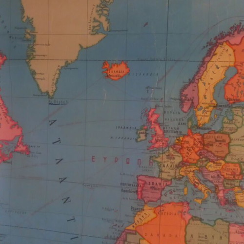 World Political Map used 1.70 × 1.13 m