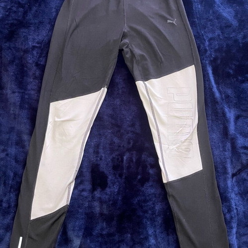 Puma leggings used, sewn in 2 places, size M, black and white