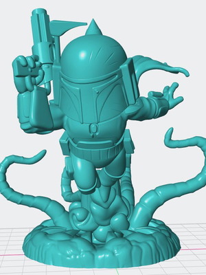 3D Boba Fett model unpainted, new, 10 centimeters