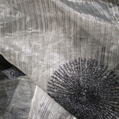 High-quality transparent fabric 2.80 m height, artificial silk-polyester