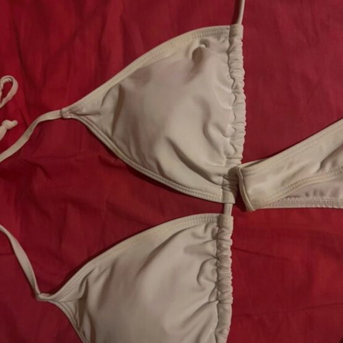 Ivory triangle bikini set like new, classic and timeless design