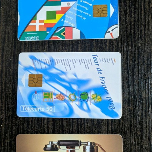 French phone cards used, lot of 3, rare from 1998