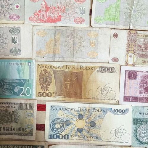 Used banknotes from various countries
