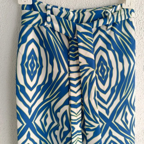 Animal print pants, medium large, blue turquoise