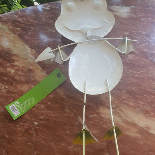 Metal frog decoration, 46 cm