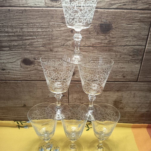 Vintage crystal glasses set of 10 from France, like new