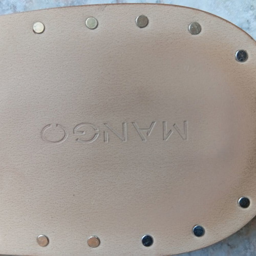 Velvet flat sandals Mango black used, size 36