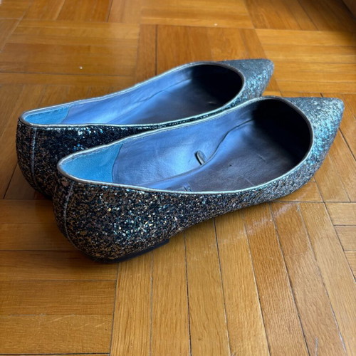 Zara ballerinas with blue glitter like new, size 38