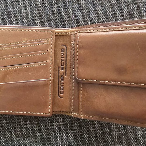 Camel Active men's leather wallet, brown, Team Spirit 1977