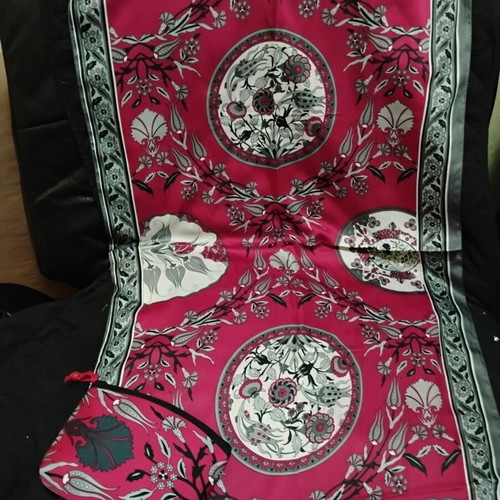Silk scarf with matching pouch new