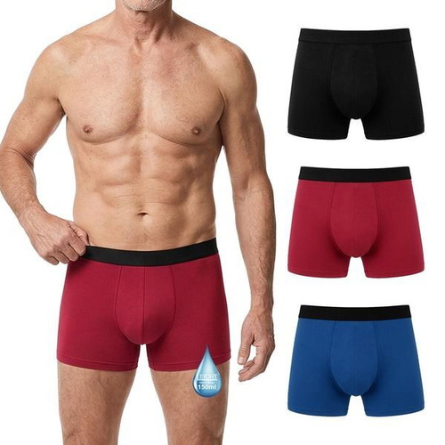 LOFIR men's reusable incontinence boxer shorts, 150 ml, pack of 3, L