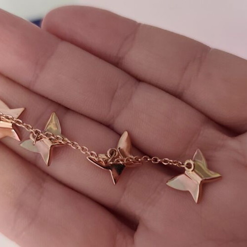Swarovski Lilia Drop Earrings, rose gold-tone, colorful butterflies