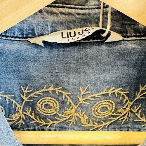 Liu Jo Jeans Denim Sleeveless Shirt with Gold Details