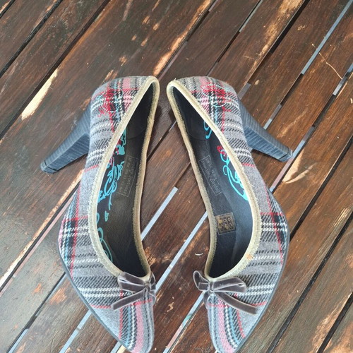 Replay plaid gray pink pumps size 39, like new, 9cm heel