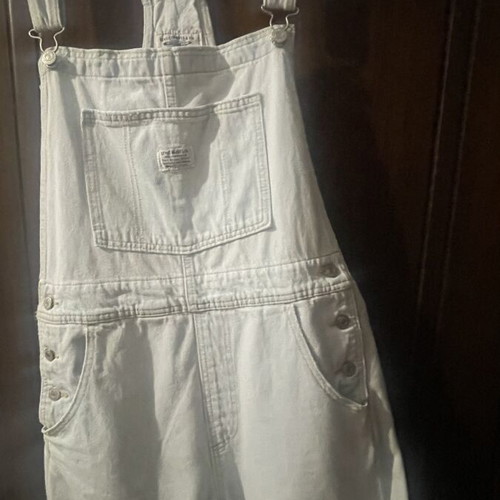 Levi's denim salopette like new, white and blue