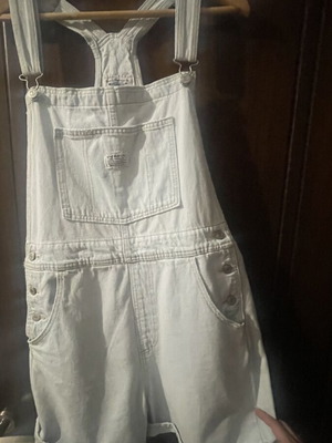 Levi's denim salopette like new, white and blue