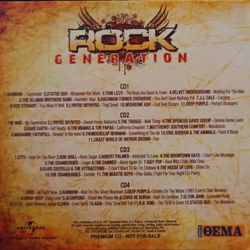 Rock Generation 4-disc CD new, rock