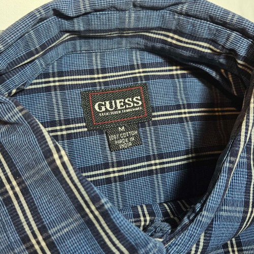 Guess men's plaid shirt, size M, cotton