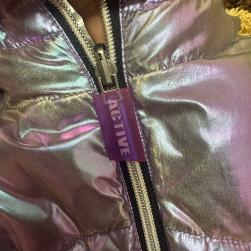 Mayoral double face jacket used, purple and silver, size 12