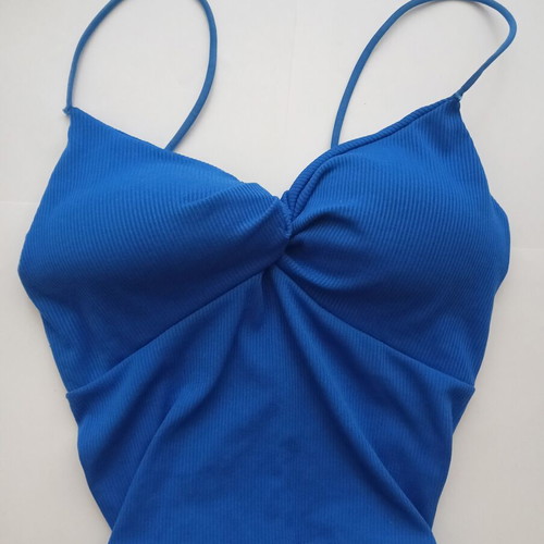 Cropped top electric blue with pads, like new, size S