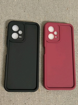 Silicone cases for Xiaomi Redmi Note 12 (5G) new, black and burgundy