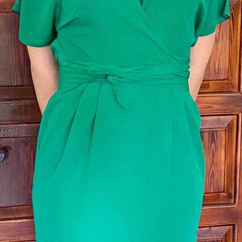 Asos midi dress green used kimono style