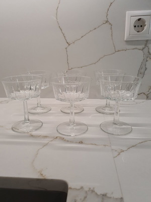 Set of 6 crystal glasses France 11×9 new