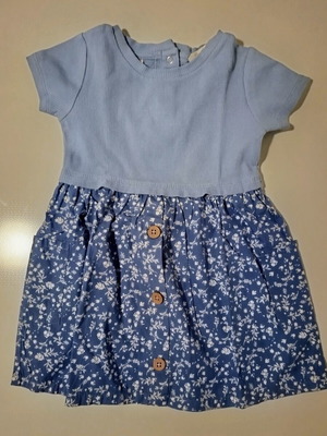 Mango Kids baby dress used, 12-18 months, blue floral
