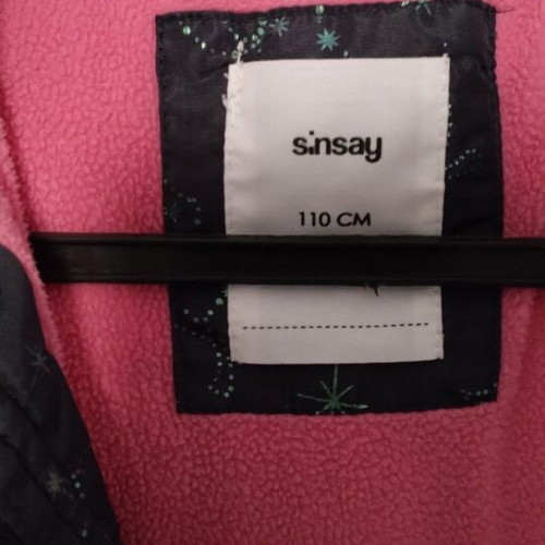 Winter jacket used with unicorns and fleece lining, girl 4-5 years, blue Sinsay