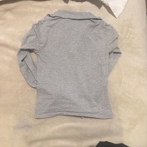 Longsleeve V-Cut Shirt used, size XS, gray with studs